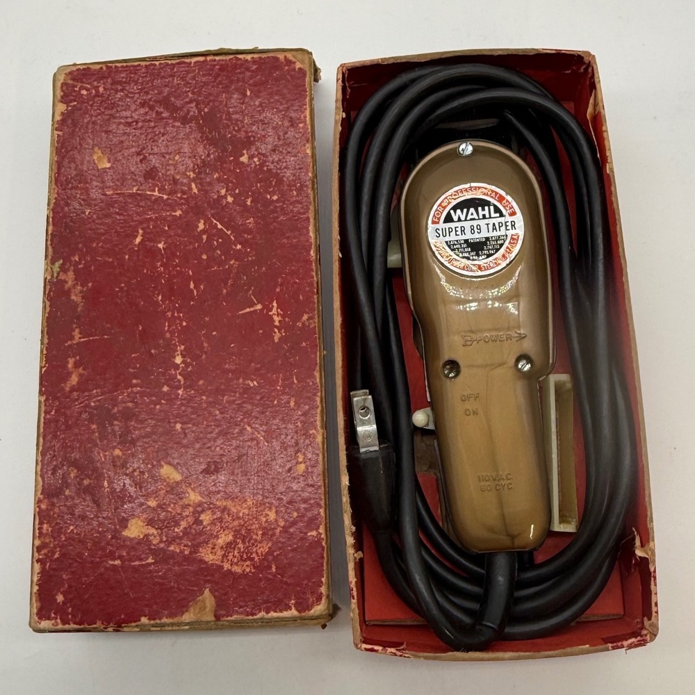 Vintage Wahl Super 89 Taper Clippers Guard Beldon Cord Original Box USA works